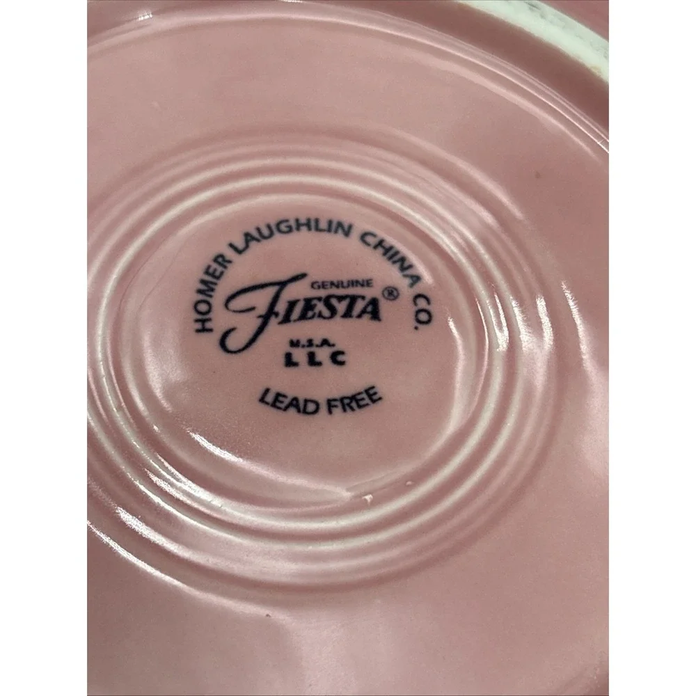 Vintage Fiestaware Rose Pink 10-Piece Lot Retired Color Service for 2 + Bowls